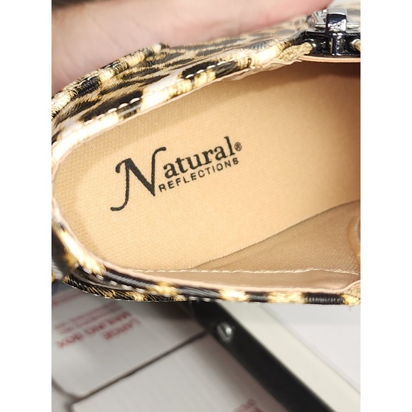 Natural Reflections Women's 9 Oatmeal Cheetah High Top Slip On Fashion Sneakers - Picture 12 of 13